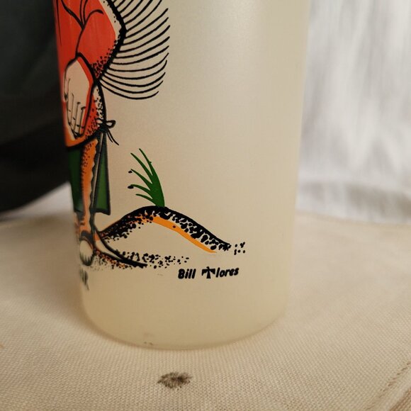 Vintage 50s Indian "Doctor" Frosted Glass Tumbler Bill T Lores Texaco Giftware - Picture 3 of 7
